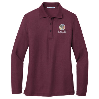 EMB - Ladies Silk Touch Long Sleeve Polo Thumbnail